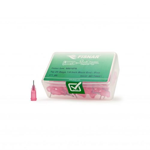 Fisnar 20ga Pink 1/4" Blunt End Tip - 50 Pack