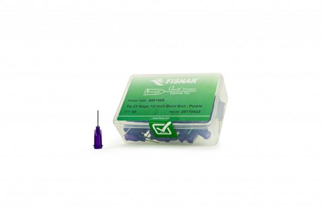Fisnar 21ga Purple 1/2" Blunt End Tip - 50 Pack