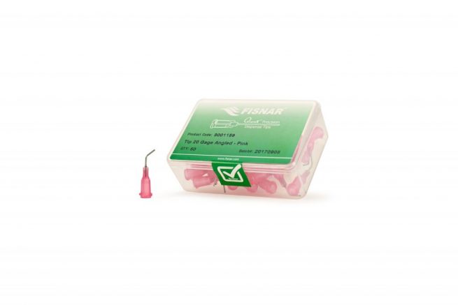 Fisnar 20ga Pink 0.5" 45 Blunt End Tip - 50 Pack