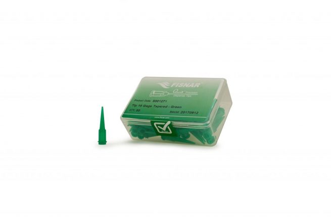 Fisnar 18ga Green 0.033" I.D. Tapered Tip - 50 Pack