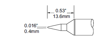 Metcal SFV-CNL04 Soldering Tip Long Conical 0.4mm 